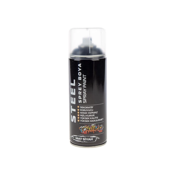 STEEL SPREY BOYA MAT SİYAH 400ML CK-4985 4985 ürün görseli 1