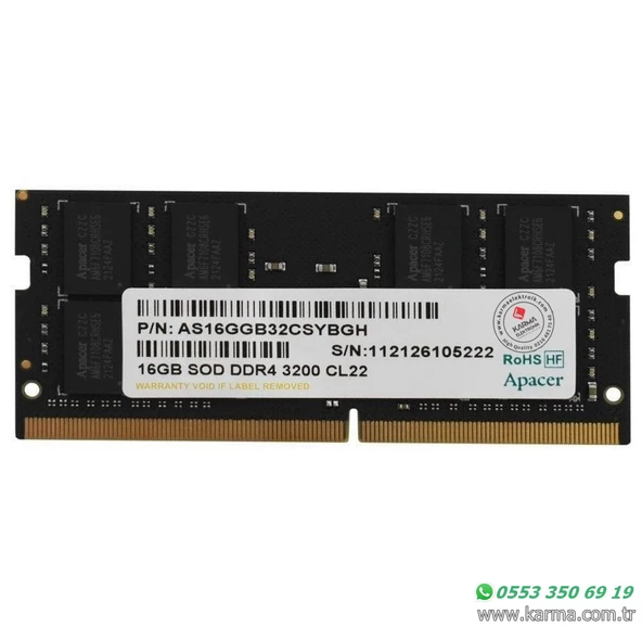 NTB 16GB 3200MHz DDR4 Notebook Ram Bellek CL22 1.2V ürün görseli 1