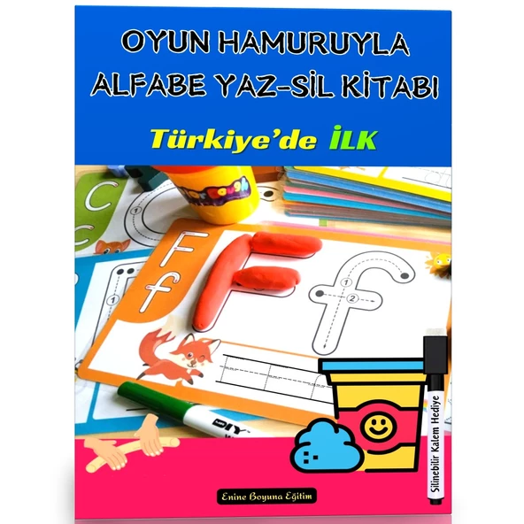 Oyun Hamuruyla Alfabe YAZ-SİL Kitabı ürün görseli 1