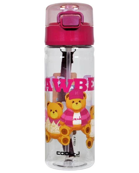 Xoxo Pipetli Bordo Plastik Matara 500 Ml K7592 ürün görseli 1