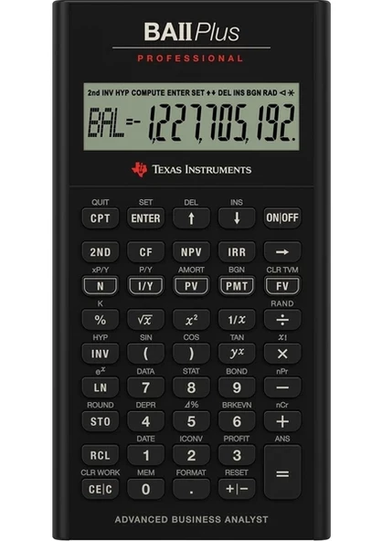 Texas Instruments BA II Plus Professional Hesap Makinesi ürün görseli 1