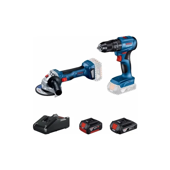 BOSCH PROFESSİONAL AKÜLÜ SET GWS 180-LI, GSB 185-LI, GBA 18V 2 AH, GBA 18V 4 AH, GAL 18V-40 ürün görseli 1