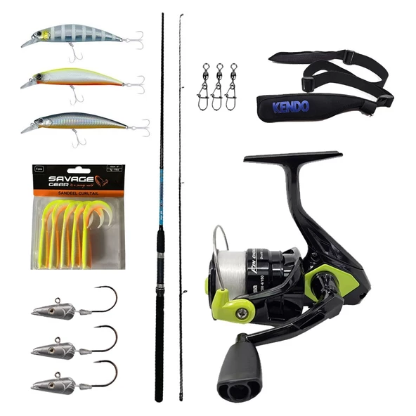YekOutdoor Okuma Levrek-Çipura Spin Olta Seti Okuma G-Power Spin 8' 240cm 15-40 gr 2 Parça Spin Kamışı&Okuma Fin Chaser X FNX-40NG Blue 1BB Olta Makinesi ürün görseli 1