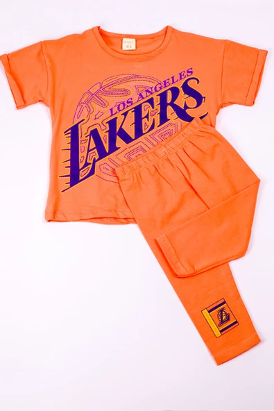 KIZ ÇOCUK TAKIM KAPRİ TAYTLI LAKERS BASKILI B13 ürün görseli 1