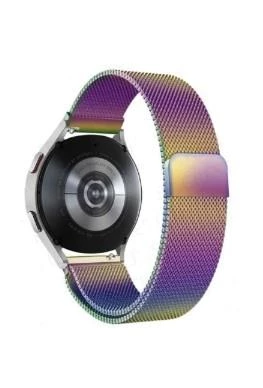 Galaxy Watch 4 - 46mm Uyumlu Hasır Mıknatıslı Paslanmaz Çelik Metal Kordon Kayış ürün görseli 1
