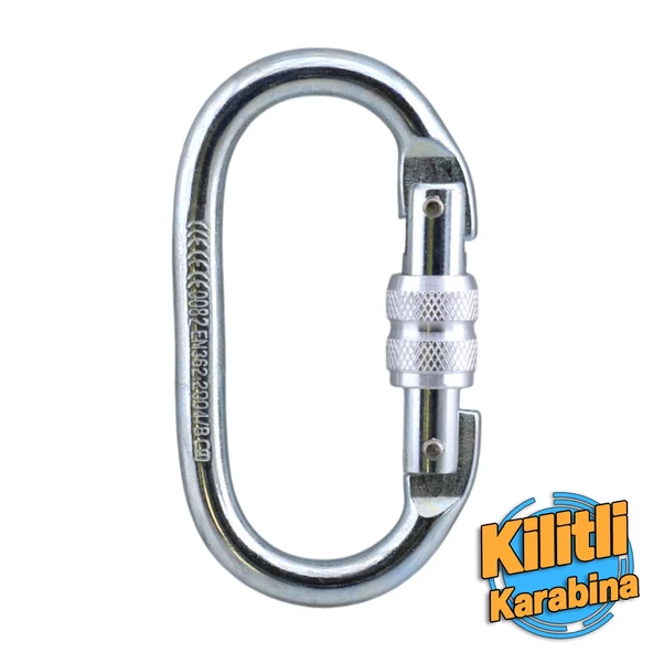 Oval Karabina Kilitli 10 mm Kanca Paslanmaz Çelik Kilit Tırmanma Kamp Ekipman Tırmanış İp Askı Kilid ürün görseli 1