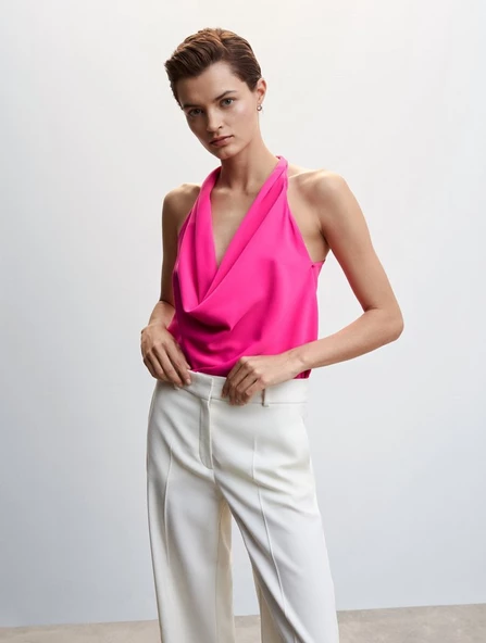 Mango Drape yaka bluz ürün görseli 1