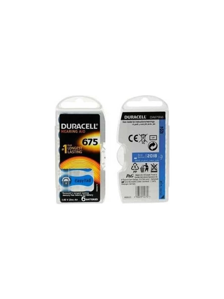 Duracell Activair 675 Kulaklık Pili 6 Adet Pil ürün görseli 1