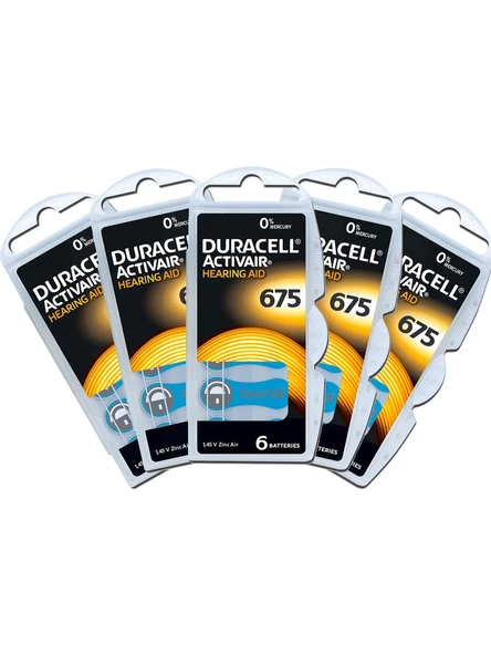 Duracell 675 Numara Işitme Cihazı Pili 5 Paket 30 Adet Duracell Kulaklık Pili 675 Numara Pil ürün görseli 1