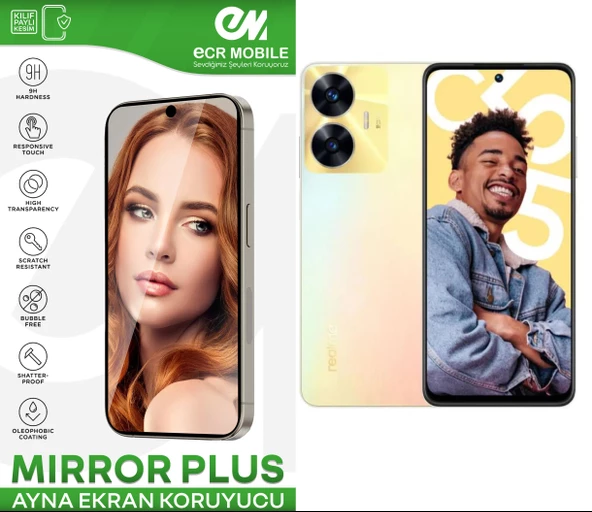 Realme C55 Esnek Ayna(Mirror) 9H Nano Ekran Koruyucu ürün görseli 1