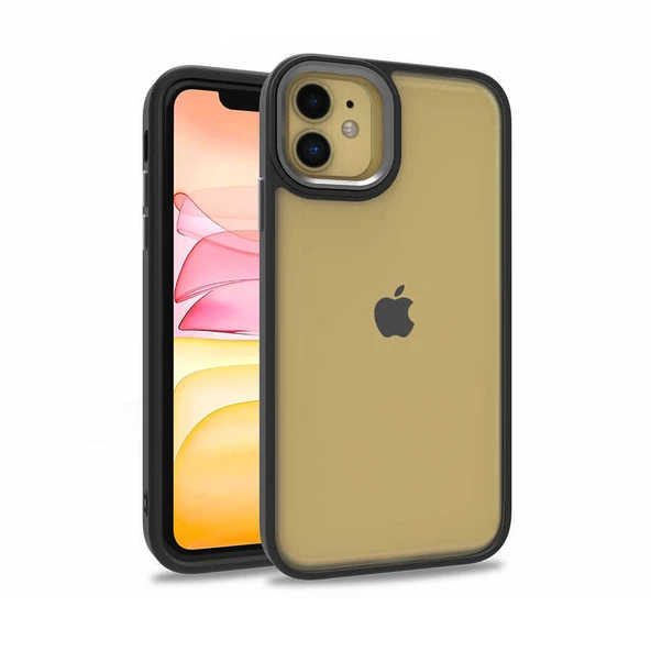 iPhone 11 Kılıf Flora Kamera Çıkıntılı Arkası Şeffaf Köşeleri Parlak Renkli Işlemeli Flora Kapak ürün görseli 1