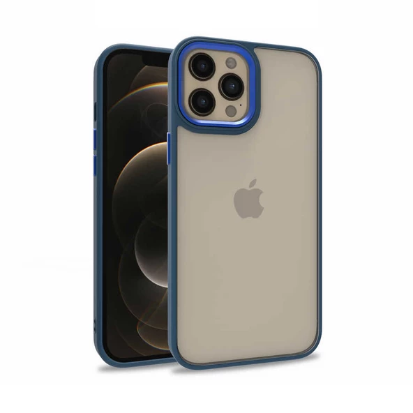 iPhone 12 Pro Max Kılıf Kamera Çıkıntılı Arkası Şeffaf Köşeleri Parlak Renkli Işlemeli Flora Kapak ürün görseli 1