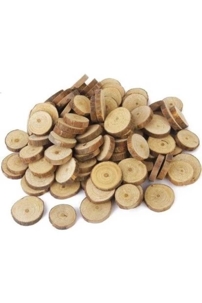 hediyebazarı 20 Adet Odun Dilimi Doğal Meşe Ağacı 5-8 Cm Arası Çapında 1 - 1.5 Cm Arası Kalınlık ürün görseli 1