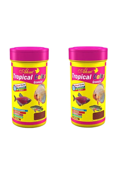 Ahm Tropical Colour Granulat Tüm Süs Balıkları Için Renklendirici Yem 100 Ml X 2 Adet ürün görseli 1