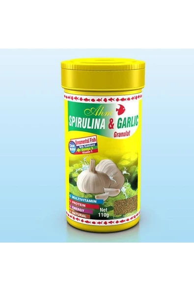 Ahm Spirulina Ve Garlic Sarımsaklı Balık Yemi 250ml ürün görseli 1