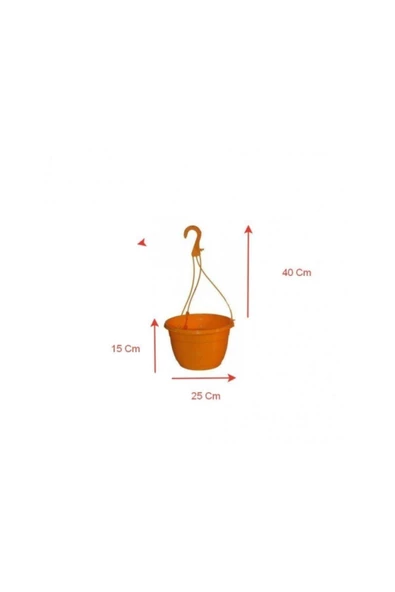 TROPİKAL Saksı Askılı 25x15 Cm Turuncu ürün görseli 1