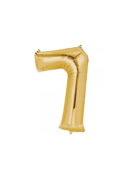 TROPİKAL Rakam Folyo Balon Gold Altın Renk Orta Boy 7 Numara ürün görseli 1
