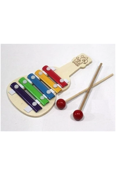 canlipetshop Ahşap Gitar Şeklinde 5 Notalı Selefon Müzik Aleti ürün görseli 1