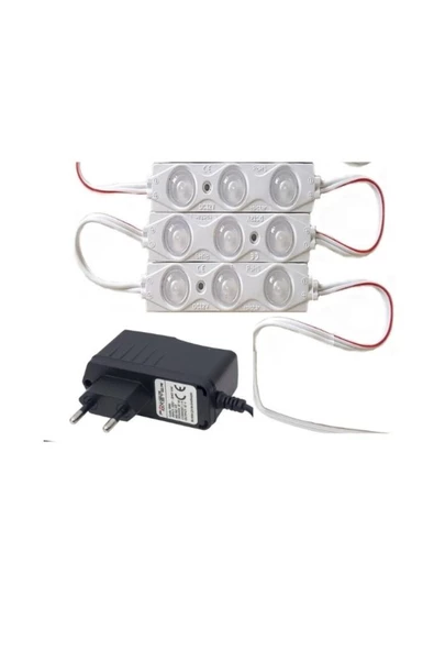canlipetshop Akvaryum Için Su Geçirmez Yapışkanlı Led Beyaz Renk 12 Volt 3 adet Tak Çalıştır ürün görseli 1