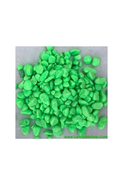 TROPİKAL Akvaryum  Fanus  Teraryum Yeşil Renkli Dekor Taşları 8-10 Mm 1 Kg ürün görseli 1