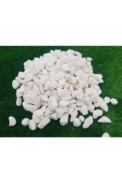TROPİKAL Akvaryum  Fanus  Teraryum Beyaz Renk Dekor Taşları 8-10 Mm 1 Kg ürün görseli 1