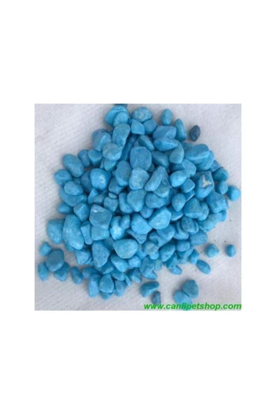 TROPİKAL Akvaryum  Fanus  Teraryum Mavi Renk Dekor Taşları 8-10 Mm 1 Kg ürün görseli 1