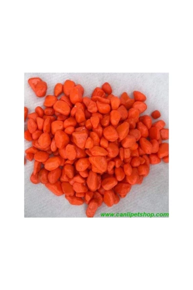 TROPİKAL Akvaryum  Fanus  Teraryum Turuncu Renkli Dekor Taşları 8-10 Mm 1 Kg ürün görseli 1