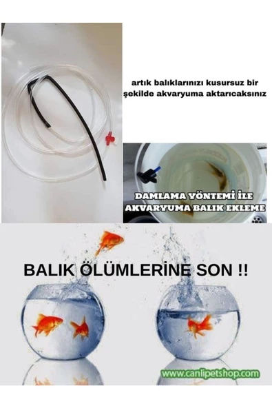 canlipetshop .Balık Alıştırma Aşılama Hortumu Kiti Balık Ölümlerine Son !! ürün görseli 1