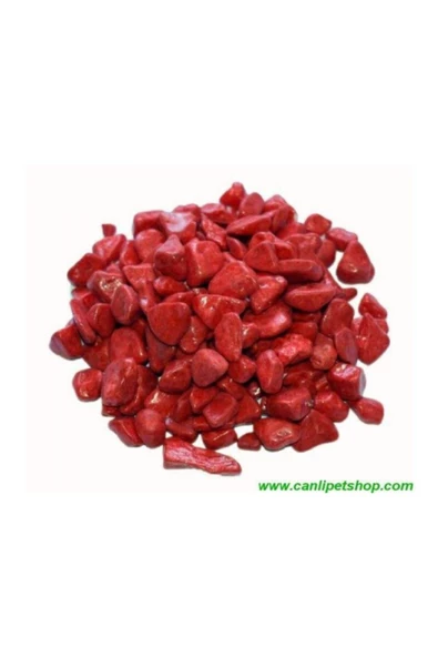 TROPİKAL Akvaryum  Fanus  Teraryum Kırmızı Renkli Dekor Taşları 8-10 Mm 1 Kg ürün görseli 1