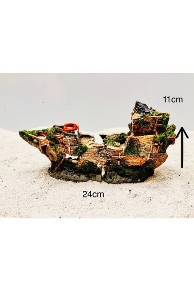canlipetshop Akvaryum Dekor Gemi Batık Tek Parça 1 Adet ürün görseli 1