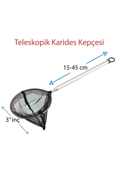 Liya Teleskopik Karides Kepçesi 3 Inc 15-45 Cm Saplı / Yuvarlak Ağız 1 Adet ürün görseli 1