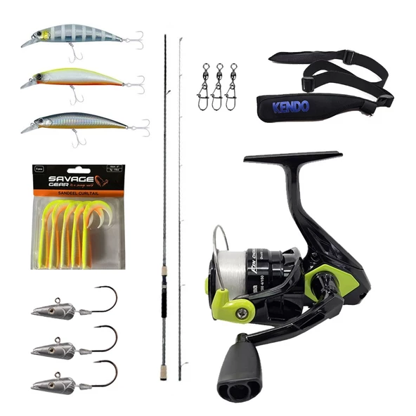 YekOutdoor Okuma Levrek-Çipura Spin Olta Seti Okuma Azaki Spin 274 cm 12-35 gr 2 Parça Spin Kamışı&Okuma Fin Chaser X FNX-40NG Blue 1BB Olta Makinesi ürün görseli 1