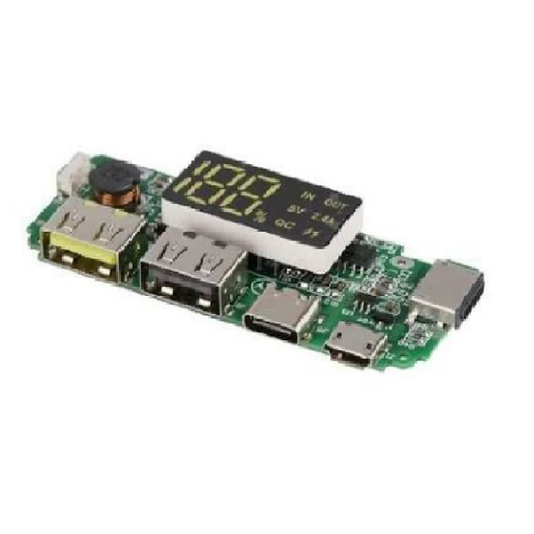 Çift USB 5V 2.4A Ledli Micro Type-C Powerbank Modülü ürün görseli 1