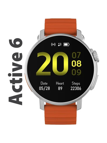 Logia Active 6 Yuvarlak Alüminyum Kasa Spor Akıllı Saat Gümüş ürün görseli 1