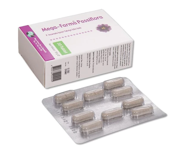 Mega Farma Passiflora 30 Tablet ürün görseli 1