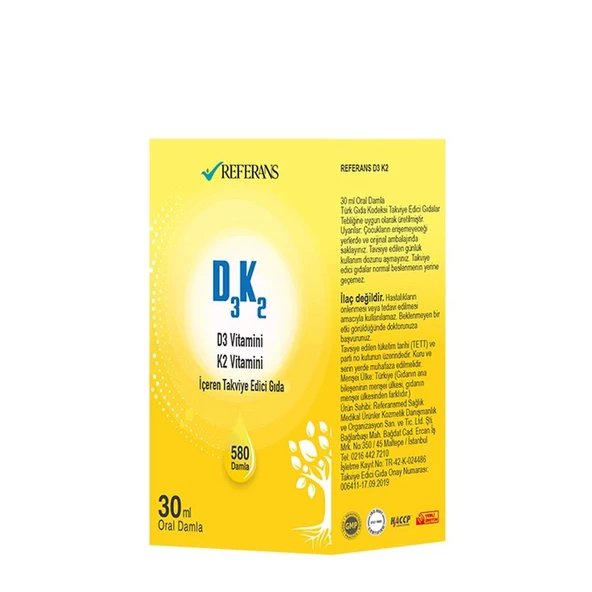 Referans Vitamin D3K2 30 ML 580 Damla ürün görseli 1