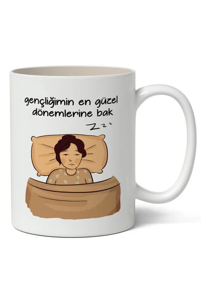 Gençliğimin En Güzel Dönemlerine Bak Baskılı Kupa Bardak Baskılı Kahve Kupa Bardak ürün görseli 1
