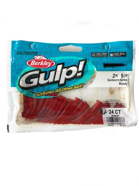 Berkley Gulp Saltwater Sandworm 5cm LRF Silikon Yem - Bloody ürün görseli 1