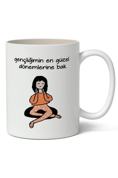 Gençliğimin En Güzel Dönemlerine Bak Baskılı Kupa Bardak Baskılı Kahve Kupa Bardak-2 ürün görseli 1