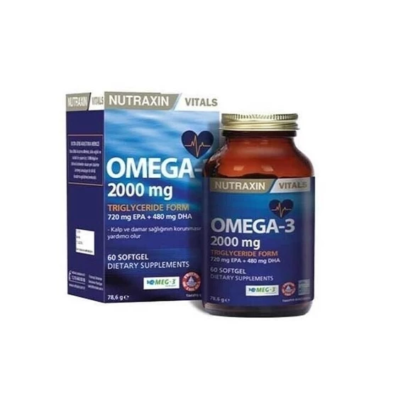 Nutraxin Omega 3 Balık Yağı 2000 mg 60 SoftGel ürün görseli 1