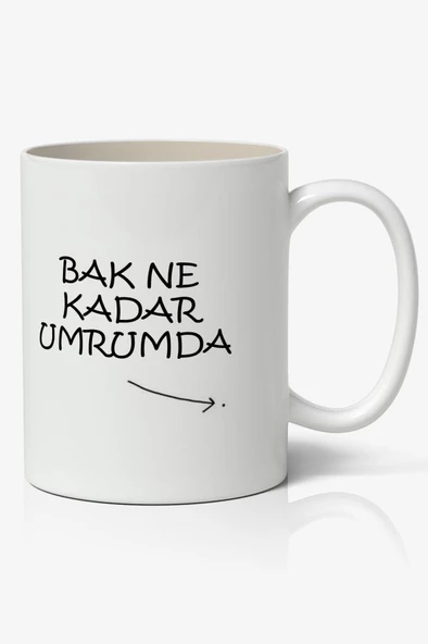 Bak Ne Kadar Umrumda Yazılı Baskılı Kupa Bardak - Baskılı Kahve Kupa Bardak ürün görseli 1