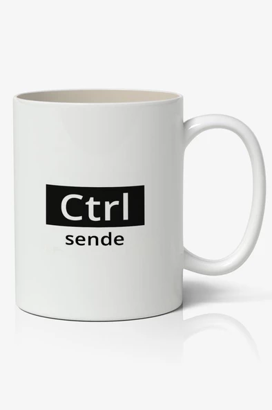 CTRL sende Yazılı Baskılı Kupa Bardak - Baskılı Kahve Kupa Bardak ürün görseli 1