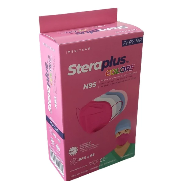 Steraplus Colors FFP2 5 Katmanlı Telli N95 Maske 10'lu - PEMBE ürün görseli 1