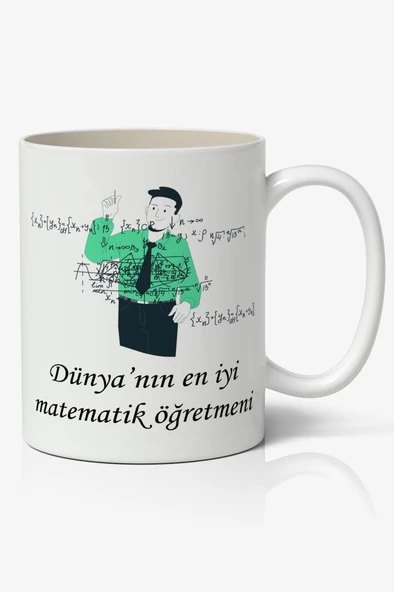 Dünyanın En İyi Matematik Öğretmeni - Öğretmenler Günü Temalı Baskılı Kupa Bardak Baskılı Kahve Kupa Bardak ürün görseli 1