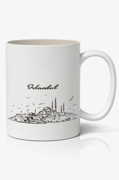 İstanbul Siluet Baskılı Kupa Bardak Baskılı Kahve Kupa Bardak ürün görseli 1