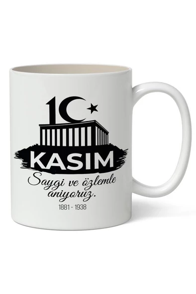 10 Kasım Mustafa Kemal Atatürk Tasarımlı Kupa Bardak Baskılı Kahve Kupa Bardak Model 1 ürün görseli 1
