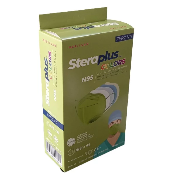 Steraplus Colors FFP2 5 Katmanlı Telli N95 Maske 10'lu - YEŞİL ürün görseli 1