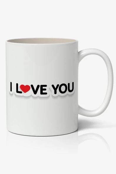 I Love You - Seni Seviyorum Yazılı Baskılı Kupa Bardak Baskılı Kahve Kupa Bardak ürün görseli 1