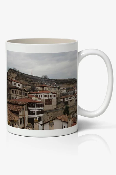 Nostaljik Kasaba Baskılı Kupa Bardak Baskılı Kahve Kupa Bardak ürün görseli 1