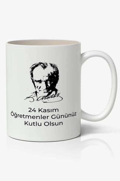 24 Kasım Öğretmenler Günü Tasarımlı Kupa Bardak Baskılı Kahve Kupa Bardak Model 10 ürün görseli 1